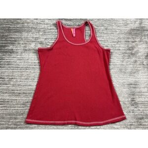 Jenni By Jennifer Moore Top‎ Womens Large Red Sleeveless Ribbed Tank Cotton